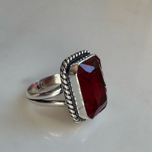 NWOT Sundance Red Sky Ring, Garnet, Sterling Silver - Picture 6 of 9